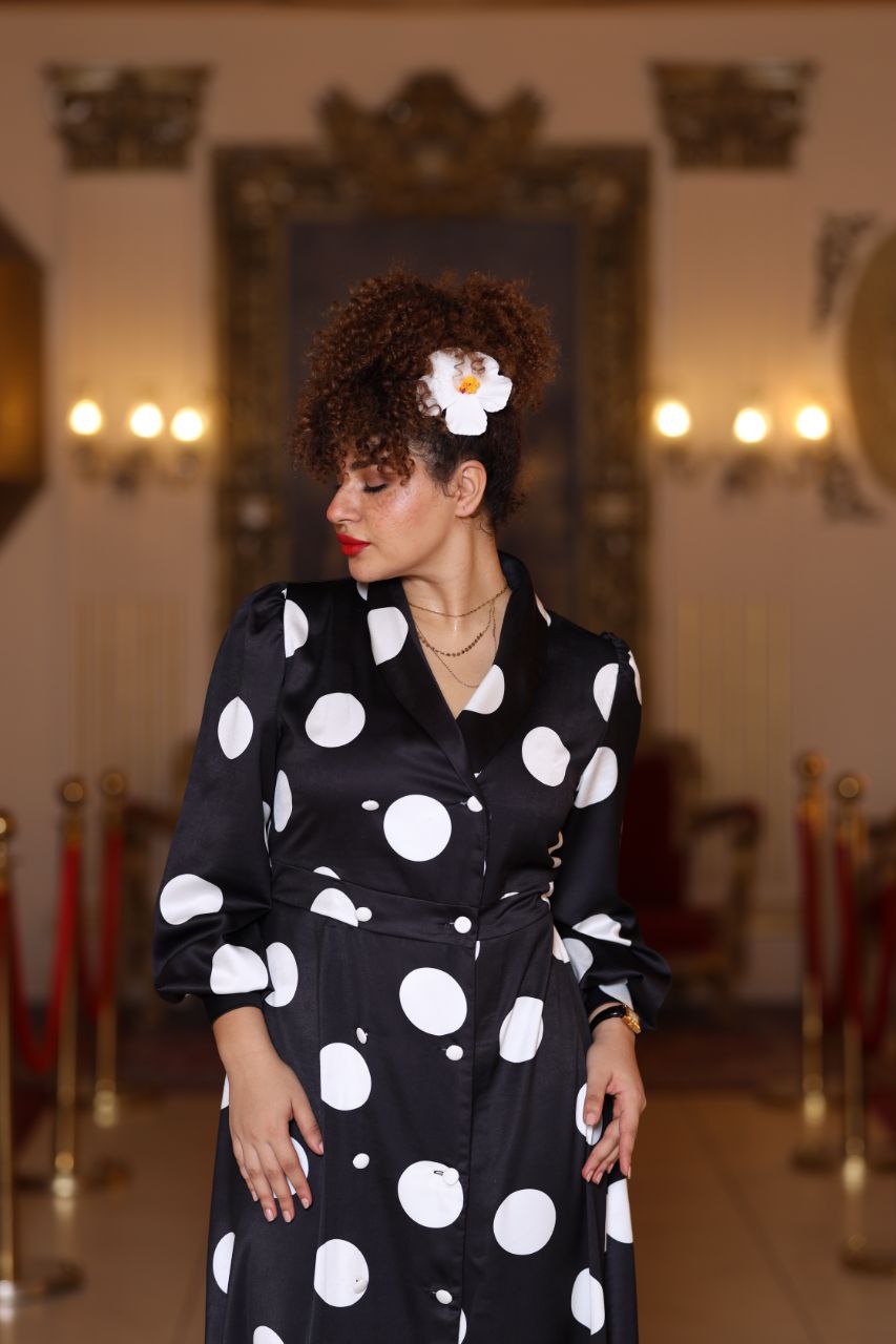Polka Elegance Dress – Black & White